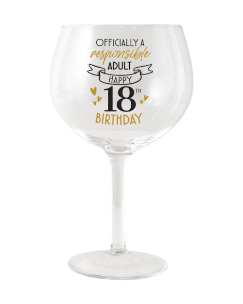 18th Birthday Balloon Glass