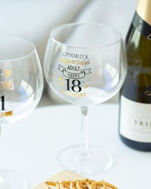 18th Birthday Balloon Glass