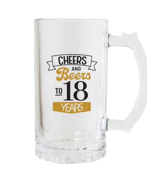 18th Birthday Beer Glass
