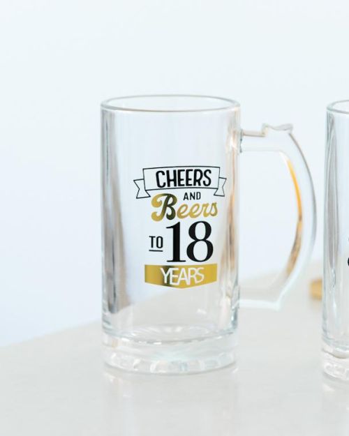 18th Birthday Beer Glass