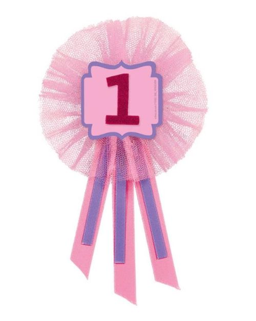 1st Birthday Award Ribbon – Pink