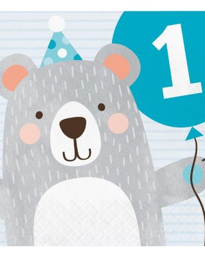 Lil Bear 1st Birthday Lunch Napkins 16pk