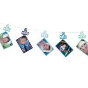 1st Birthday Photo Garland – Blue