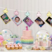 1st Birthday Photo Garland – Pink