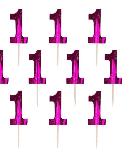1st Birthday Pink Foil Picks 36pk