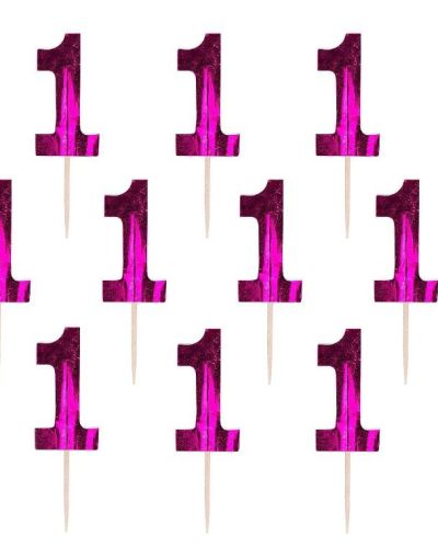 1st Birthday Pink Foil Picks 36pk