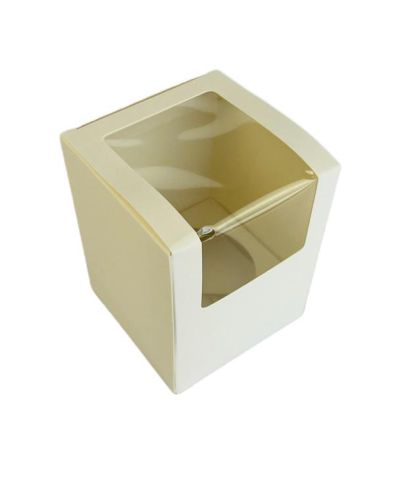 White Cupcake Box 4in 1-Hole