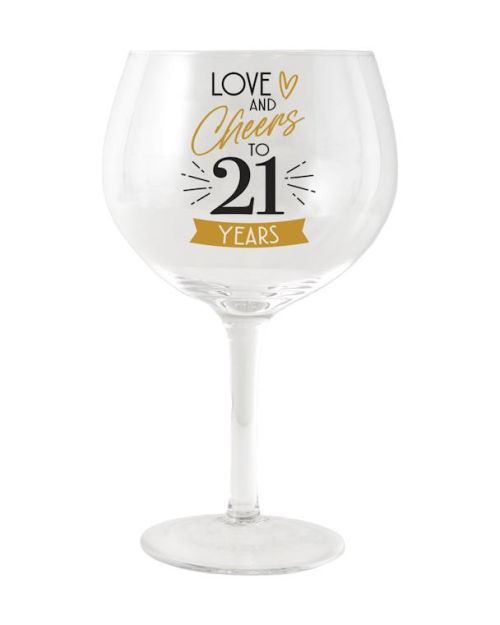 21st Birthday Balloon Glass