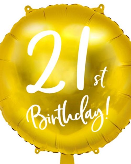 21st Birthday Gold Foil Balloon