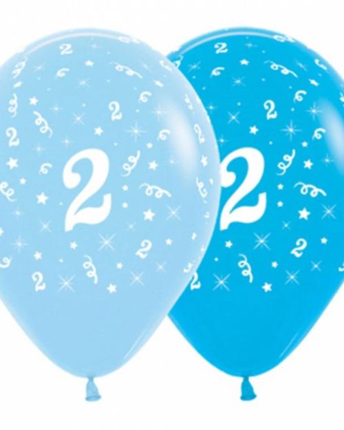 2nd Birthday Balloons – Blue 6pk