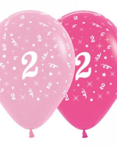 2nd Birthday Balloons – Pink 6pk
