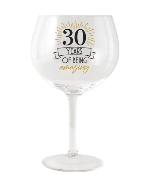 30th Birthday Balloon Glass