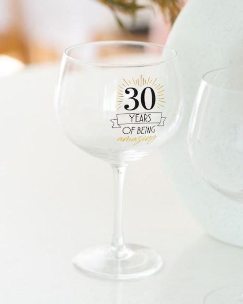 30th Birthday Balloon Glass