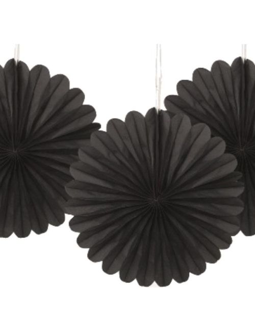 3 Pack Tissue Fans – Black