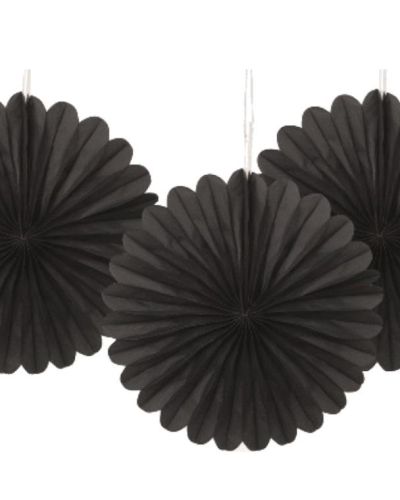 3 Pack Tissue Fans – Black