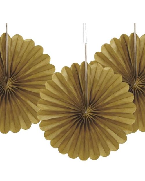 3 Pack Tissue Fans – Gold