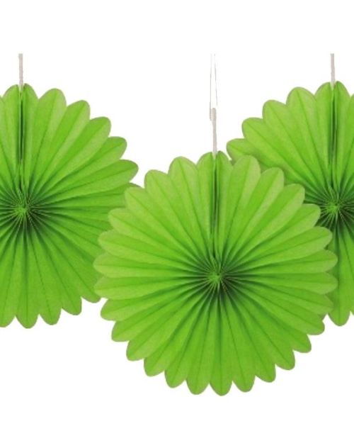 3 Pack Tissue Fans – Lime Green