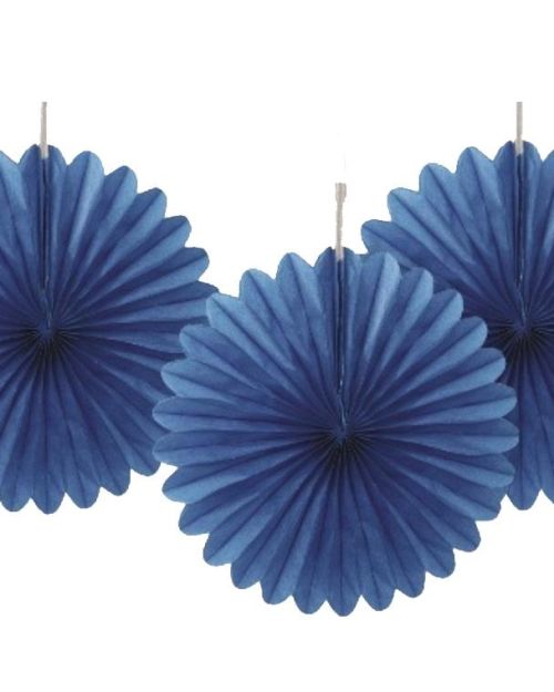 3 Pack Tissue Fans – Royal Blue