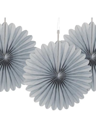 3 Pack Tissue Fans – Silver