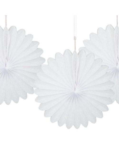 3 Pack Tissue Fans – White