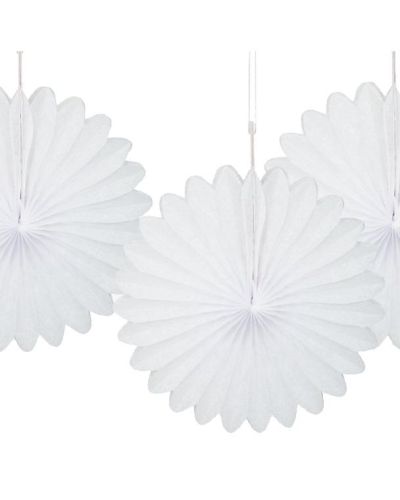 3 Pack Tissue Fans – White