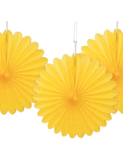 3 Pack Tissue Fans – Yellow