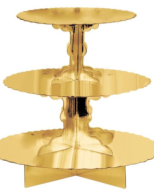 3 Tier Cupcake Stand – Gold
