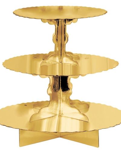 3 Tier Cupcake Stand – Gold