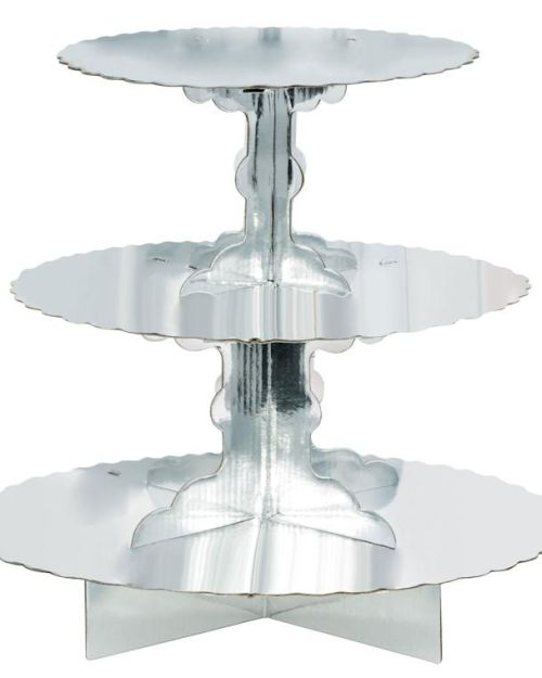 3 Tier Cupcake Stand – Silver
