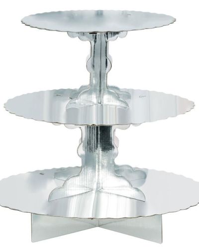 3 Tier Cupcake Stand – Silver