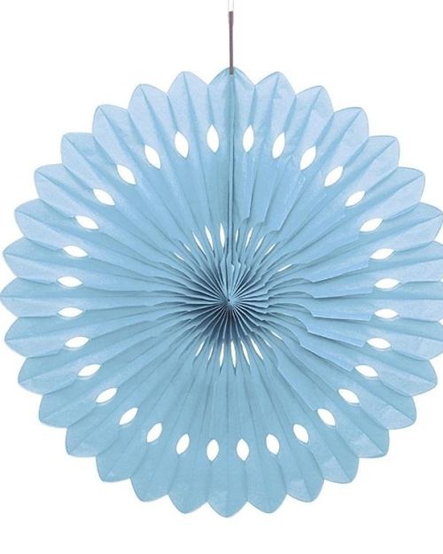 Decorative Fan 40cm – Pale Blue