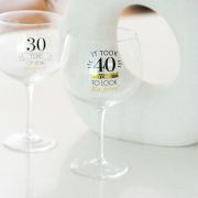 40th Birthday Balloon Glass