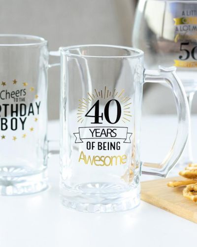 40th Birthday Beer Glass