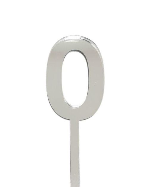 4.5cm Acrylic Number 0 – Silver