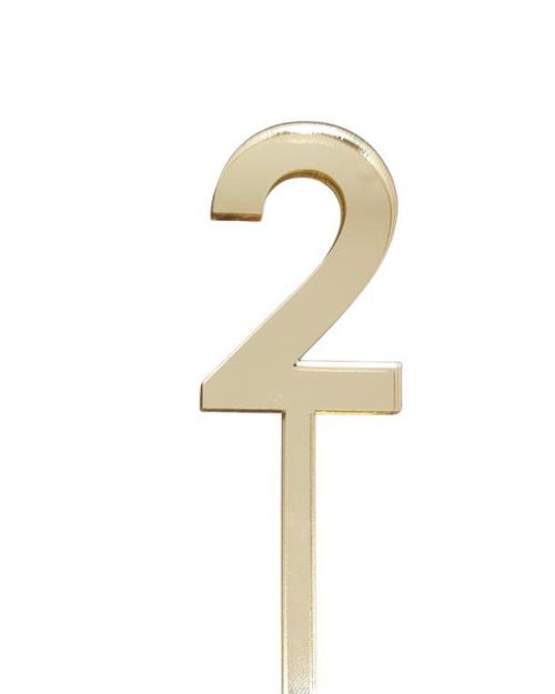 4.5cm Acrylic Number 2 – Gold