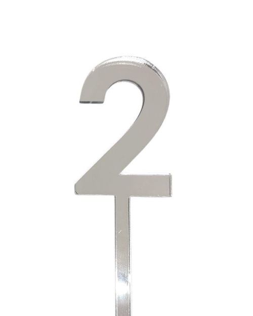 4.5cm Acrylic Number 2 – Silver