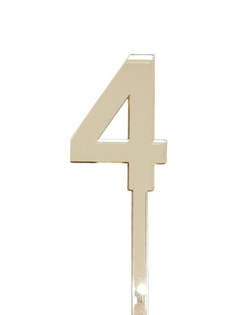 4.5cm Acrylic Number 4 – Gold