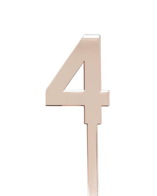 4.5cm Acrylic Number 4 – Rose Gold