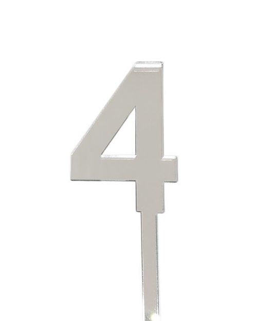 4.5cm Acrylic Number 4 – Silver