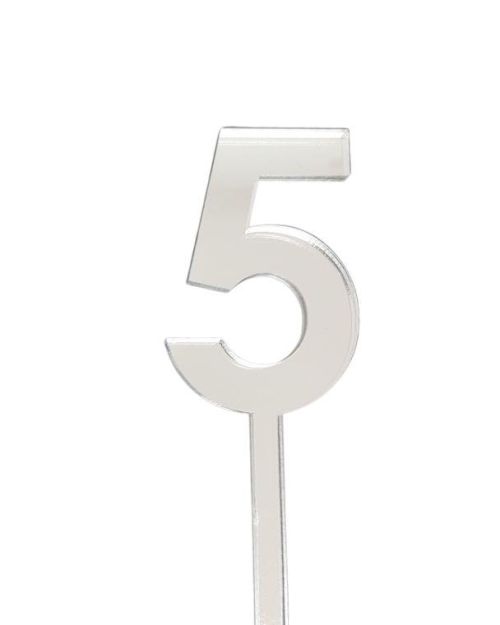 4.5cm Acrylic Number 5 – Silver