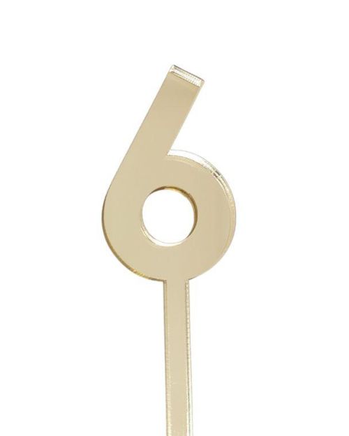 4.5cm Acrylic Number 6 – Gold