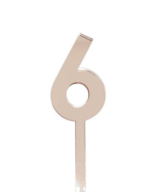 4.5cm Acrylic Number 6 – Rose Gold
