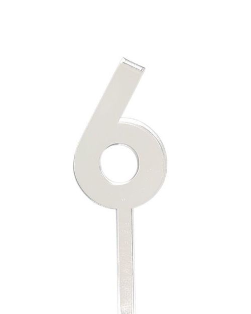 4.5cm Acrylic Number 6 – Silver