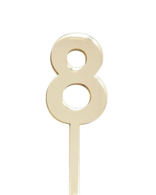 4.5cm Acrylic Number 8 – Gold