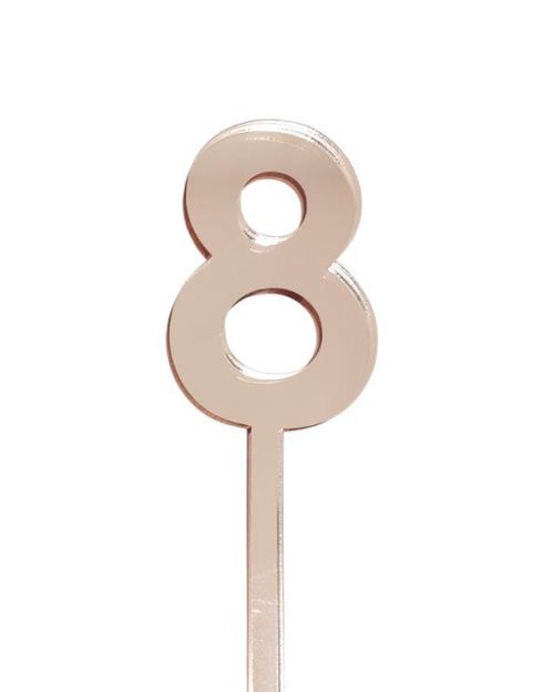 4.5cm Acrylic Number 8 – Rose Gold
