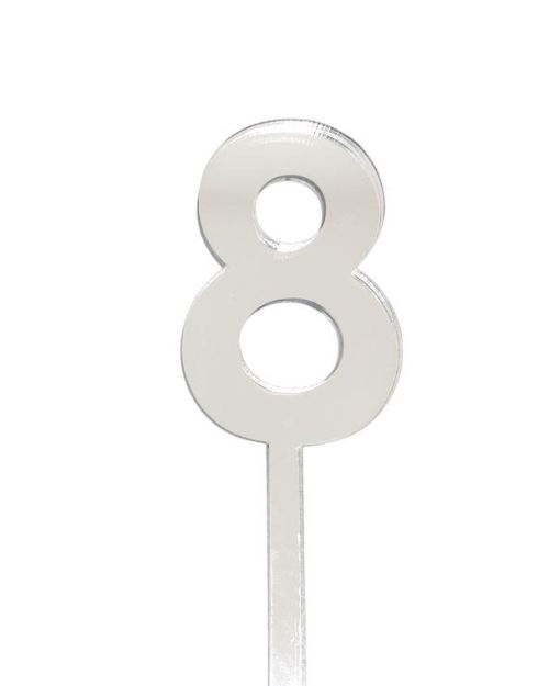 4.5cm Acrylic Number 8 – Silver