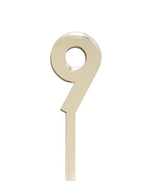 4.5cm Acrylic Number 9 – Gold
