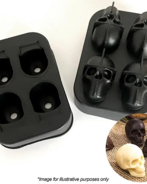 Mini Skulls 4 Cavity 3D Silicone Mould