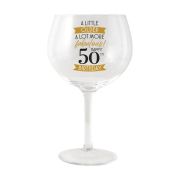 50th Birthday Balloon Glass