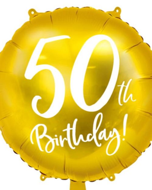 50th Birthday Gold Foil Balloon